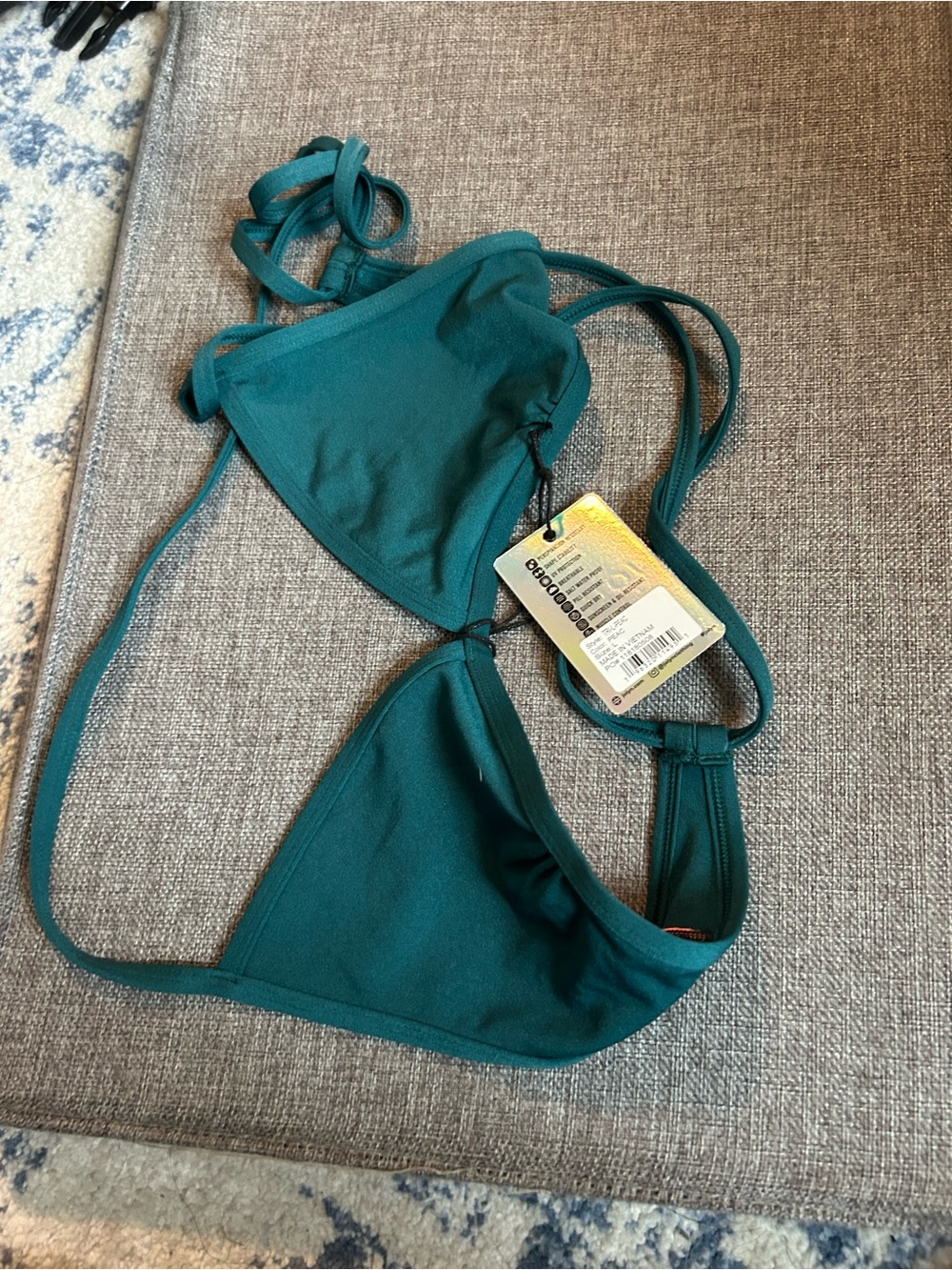 Jolyn Clothing Teal Triangle Bikini Top